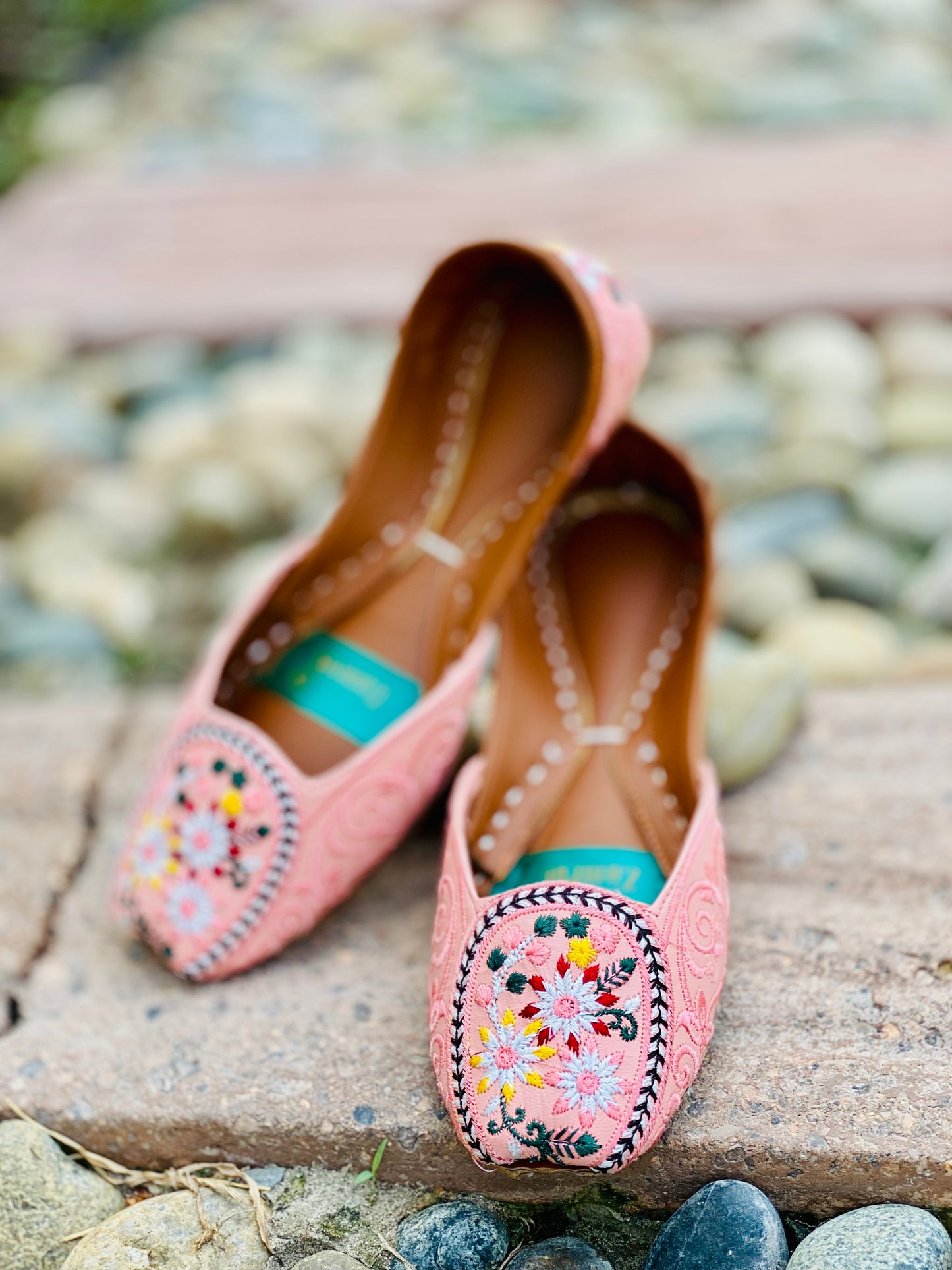 Blush Bloom - Light Pink Embroidered Khussa - Zumrut by Amir 