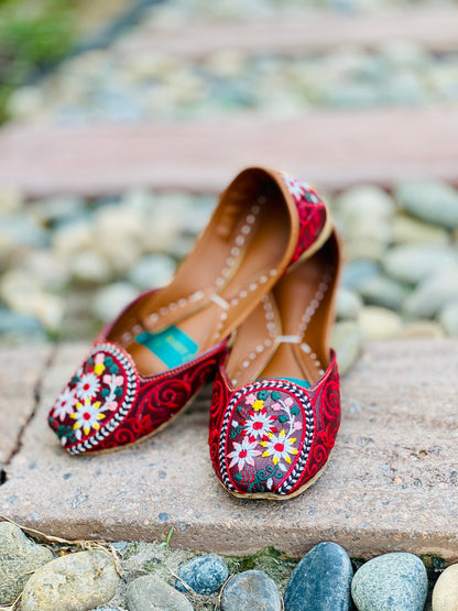 Rose Flame - Red Wedding Khussa - Zumrut by Amir 