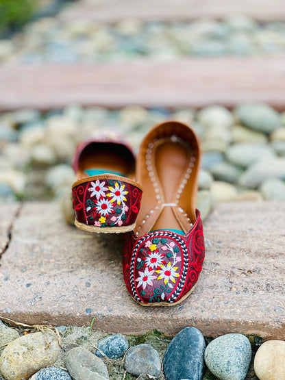 Rose Flame - Red Wedding Khussa - Zumrut by Amir 
