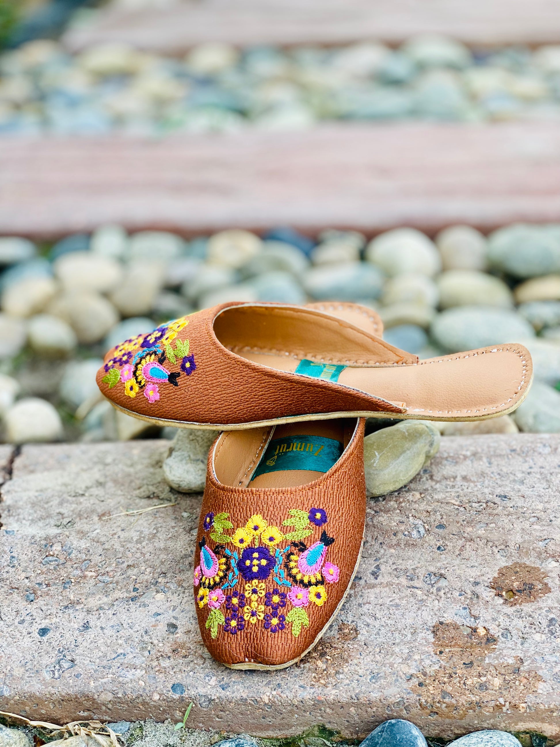Eternal Bloom - Colorful Embroidered Khussa - Zumrut by Amir 