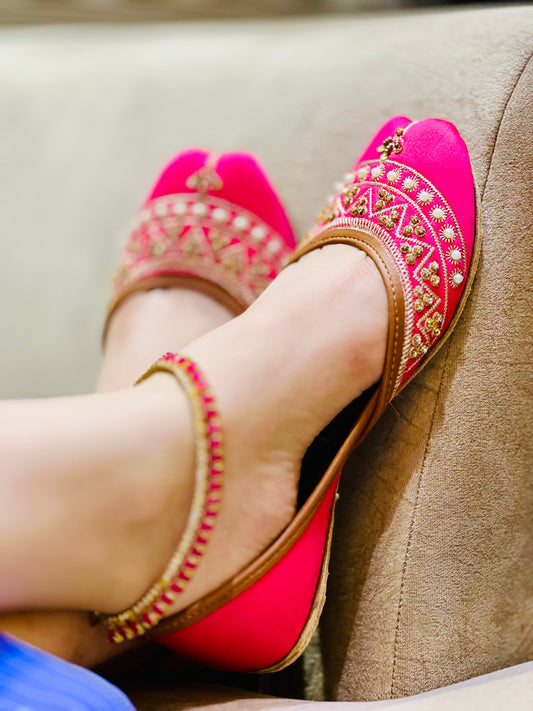 Rose Radiance - Hot Pink Wedding Khussa - Zumrut by Amir 