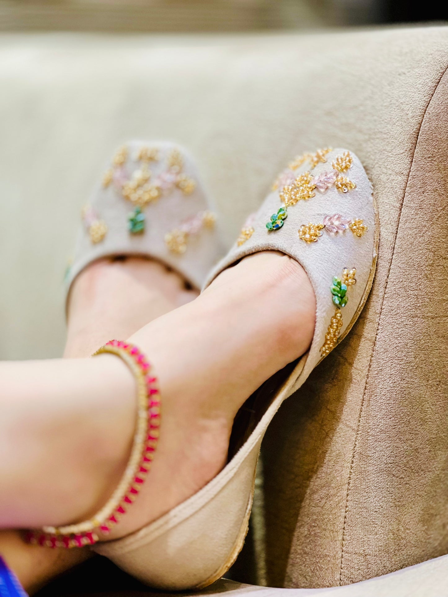 Noorani - Luxury Beadwork Heritage Khussa         - Zumrut by Amir 