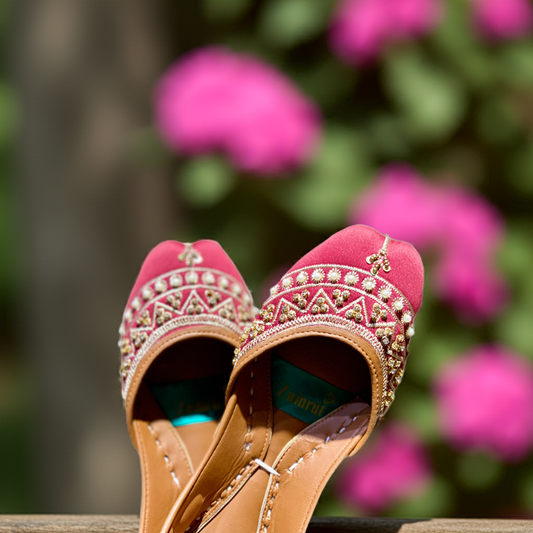 Ruby Radiance - Red Bridal Khussa - Zumrut by Amir 