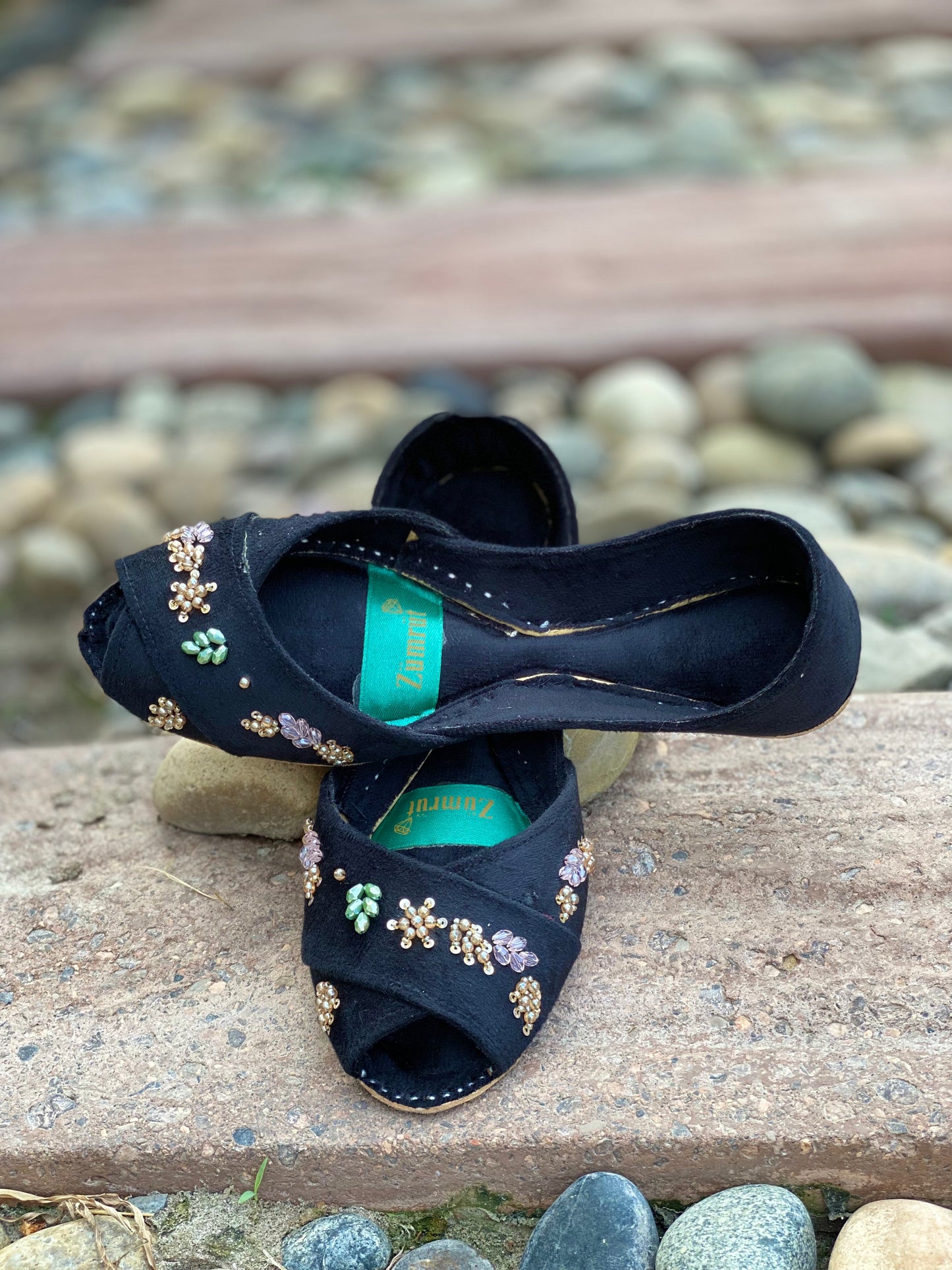 Shabnoor - Black Luxury Wedding Khussa - Zumrut by Amir 