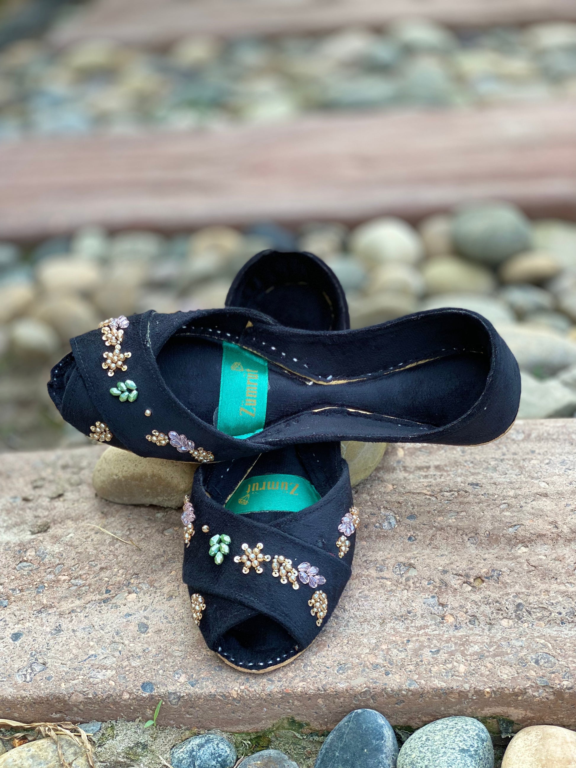 Shabnoor - Black Luxury Wedding Khussa - Zumrut by Amir 
